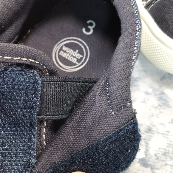 Wonder Nation Navy Blue Canvas Slip-On Velcro Shoes Baby Boy 3 ✨Like NEW✨ - Picture 11 of 11